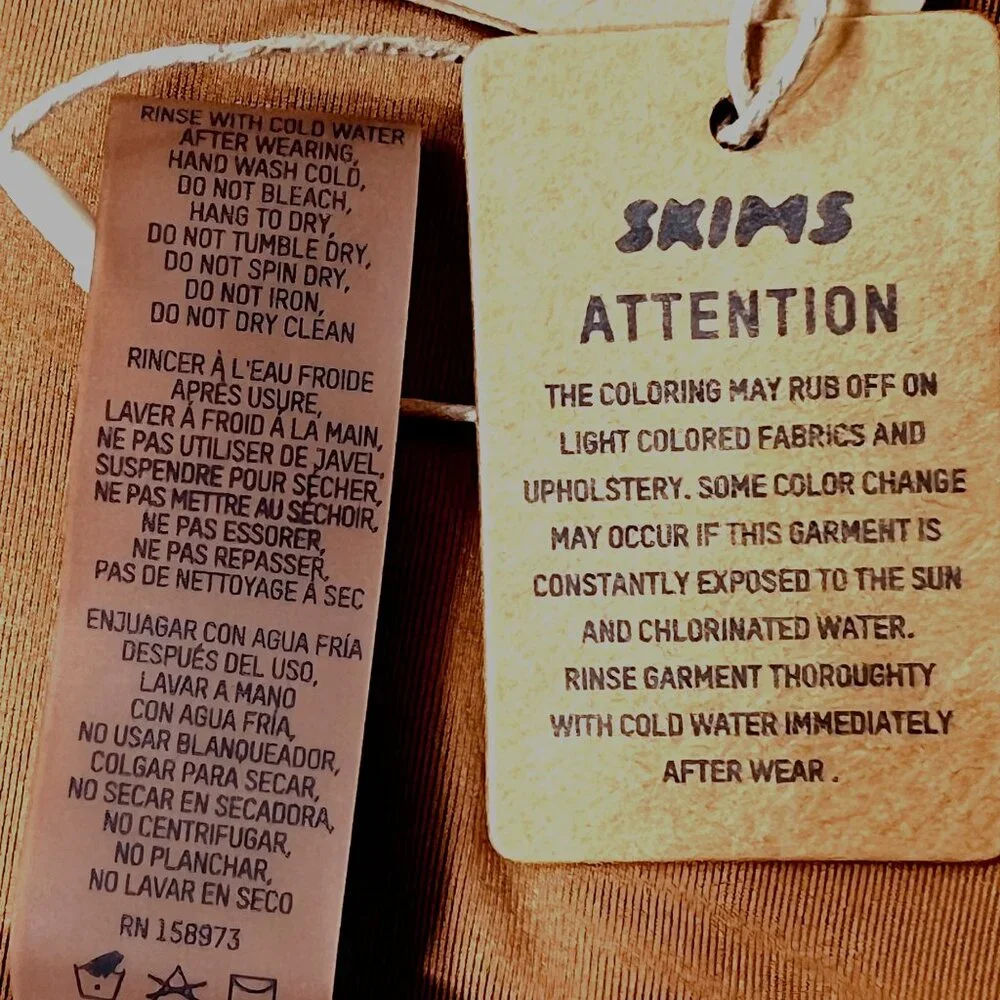 SKIMS Swim Cheeky Tanga Bottoms Almond Womens 2X‎